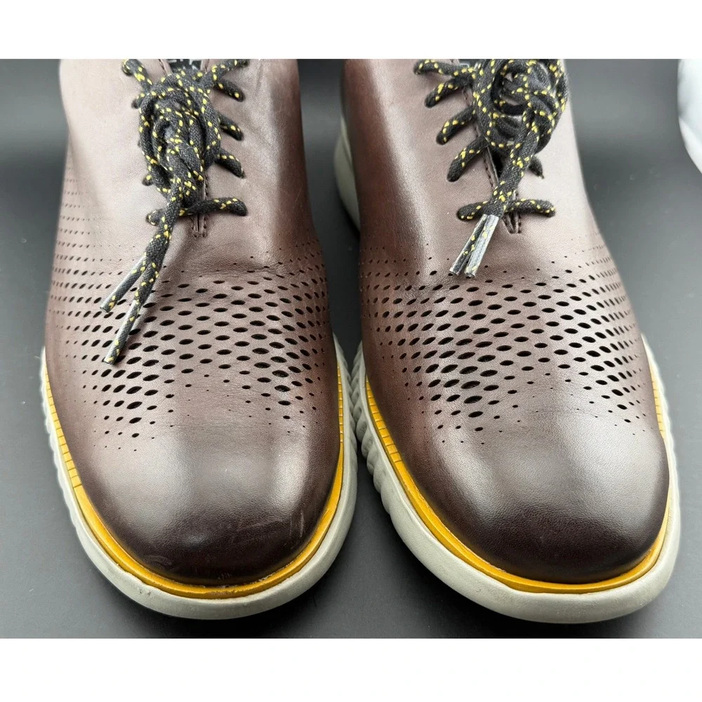 Cole Haan 2.Zerogrand Laser Wingtip Oxford-Brown Leather Shoes, C30312 Mens 9.5M
